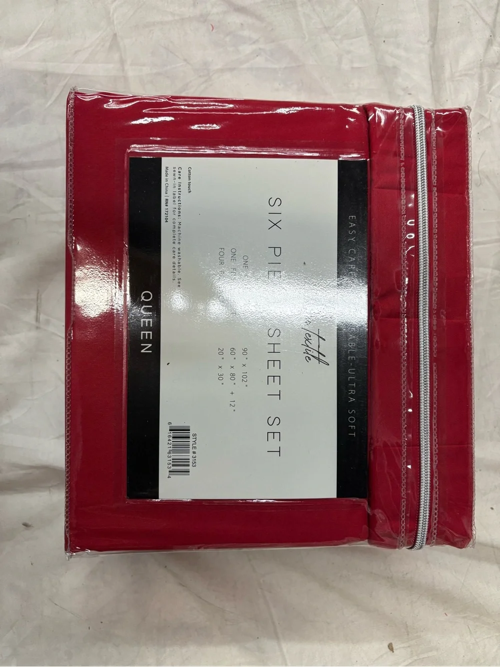 1800 Series Queen Sheet Set - Red Soft deep pocket wrinkle free